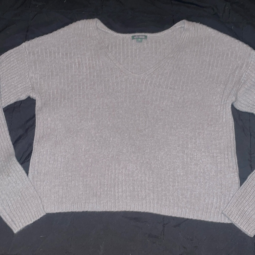 Gray Crop Top Sweater